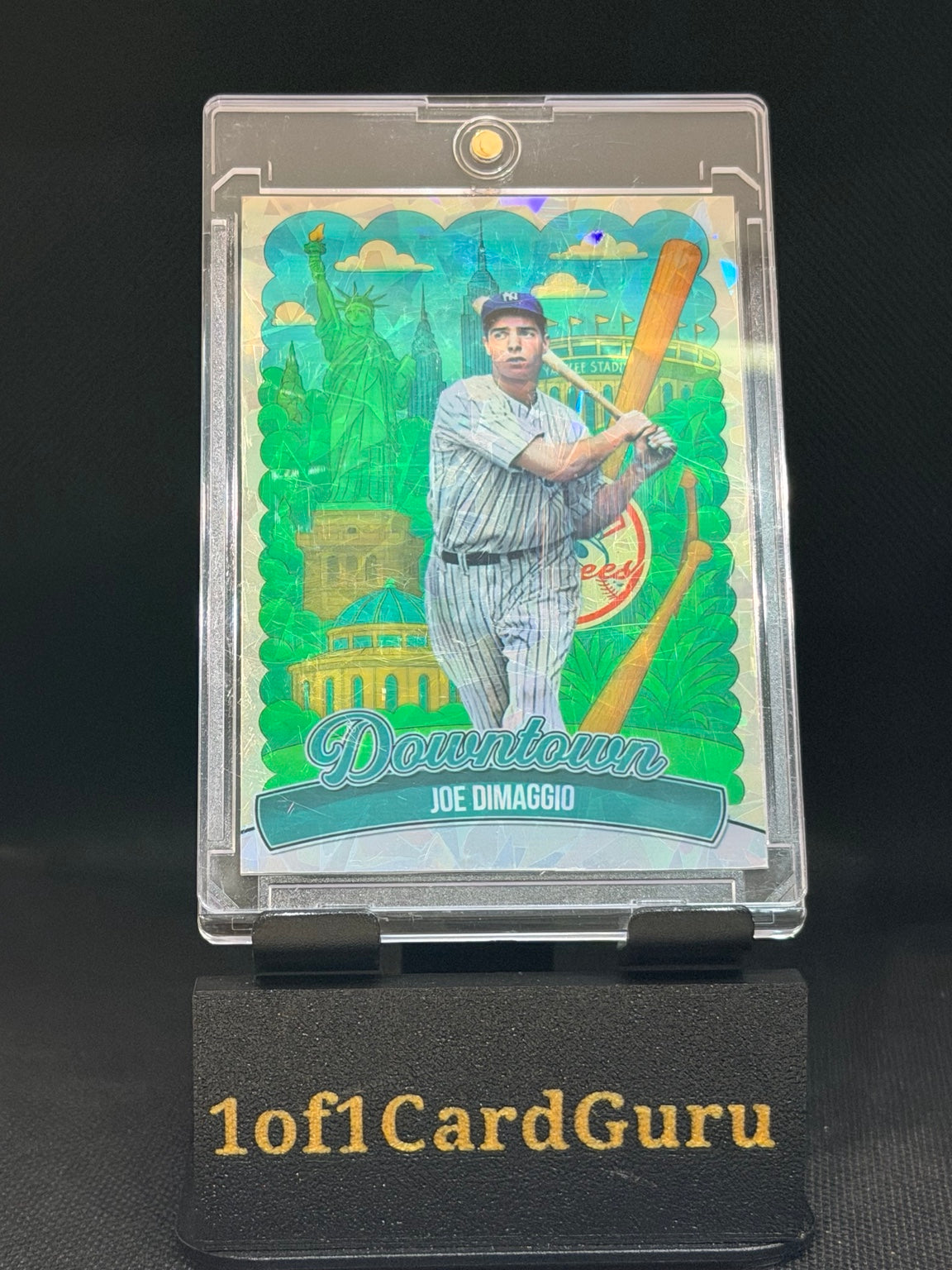Joe DiMaggio Downtown-Style Cracked Ice Holographic Custom Card – 918 Customs – front
