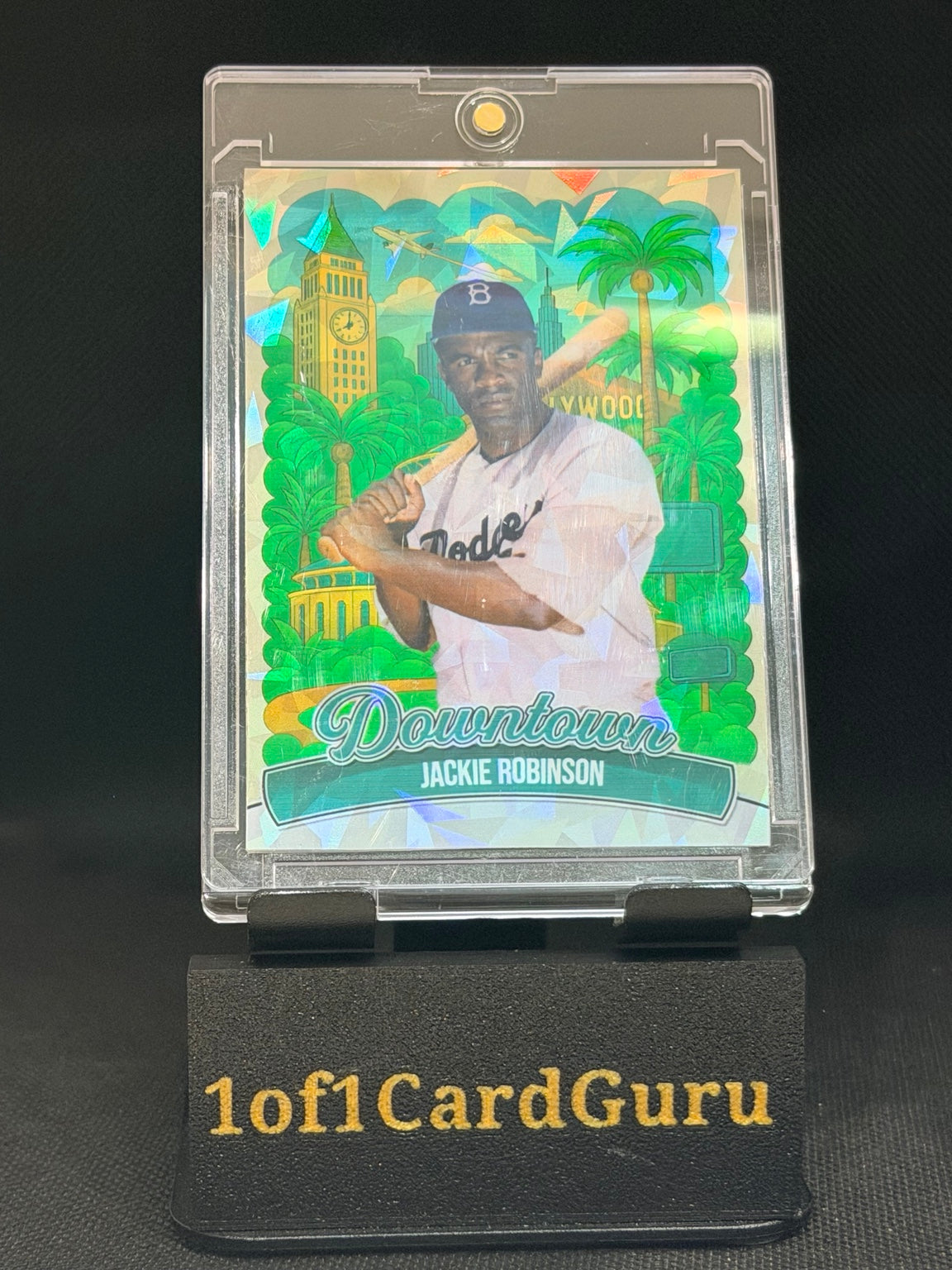 Jackie Robinson Downtown-Style Cracked Ice Holographic Custom Card – 918 Customs – front