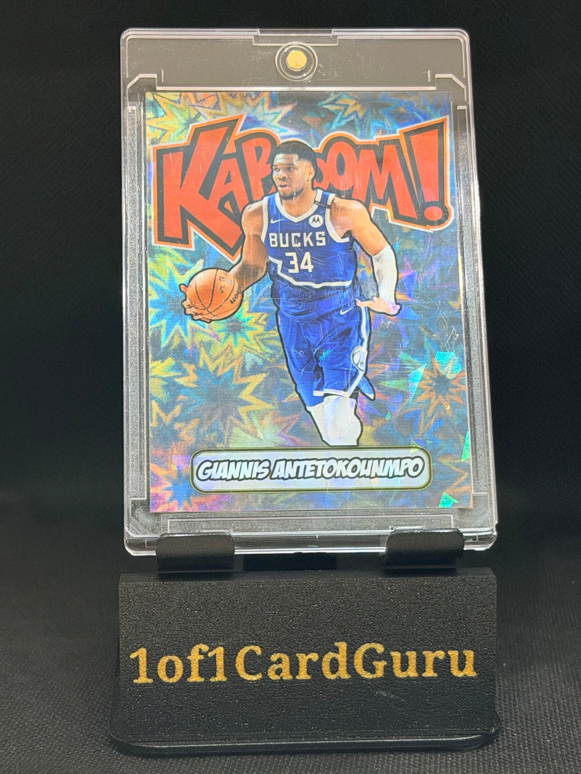 Giannis Antetokounmpo Kaboom-Style Holographic Custom Card – 918 Customs – front