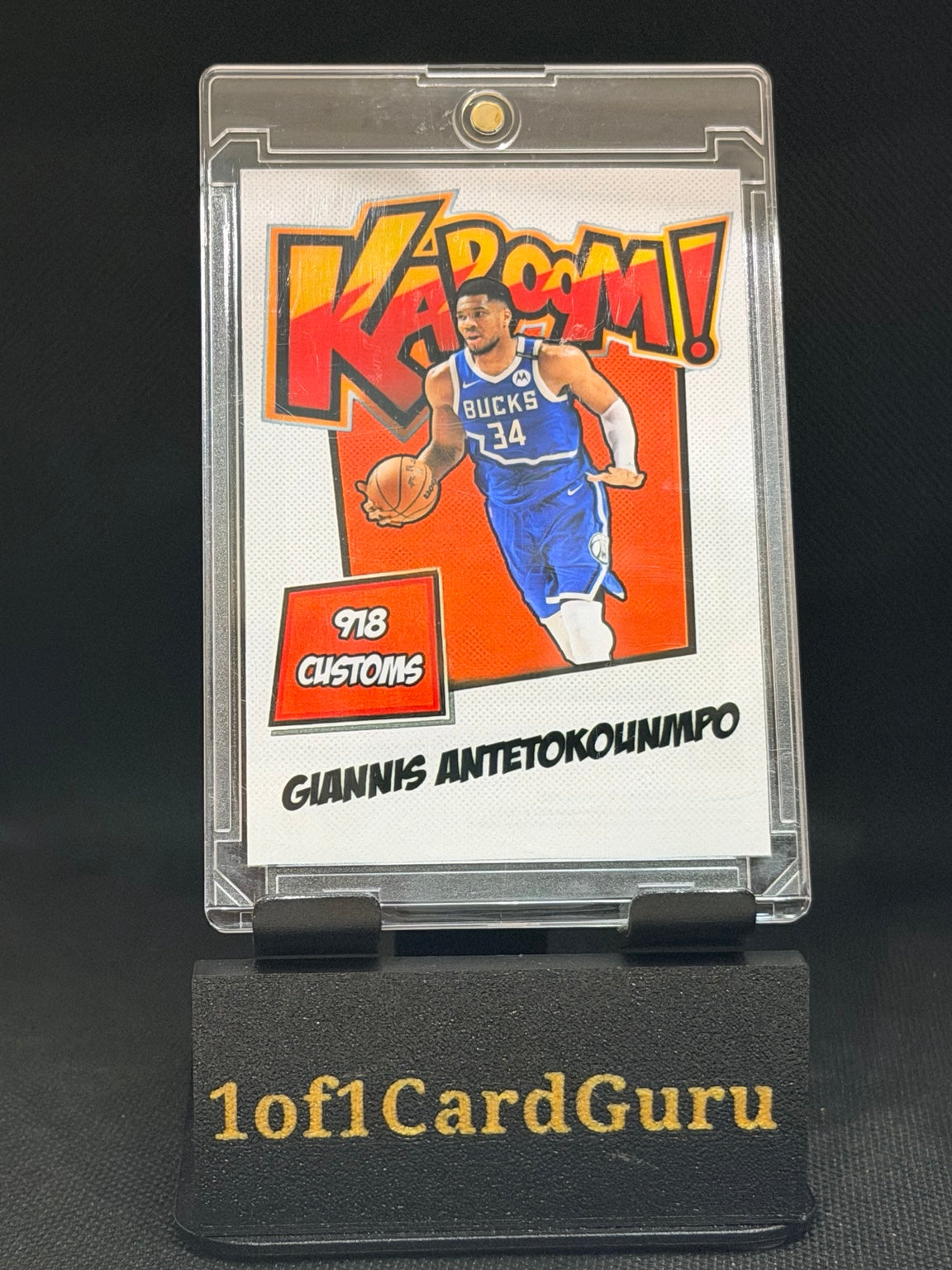 Giannis Antetokounmpo Kaboom-Style Holographic Custom Card – 918 Customs – back