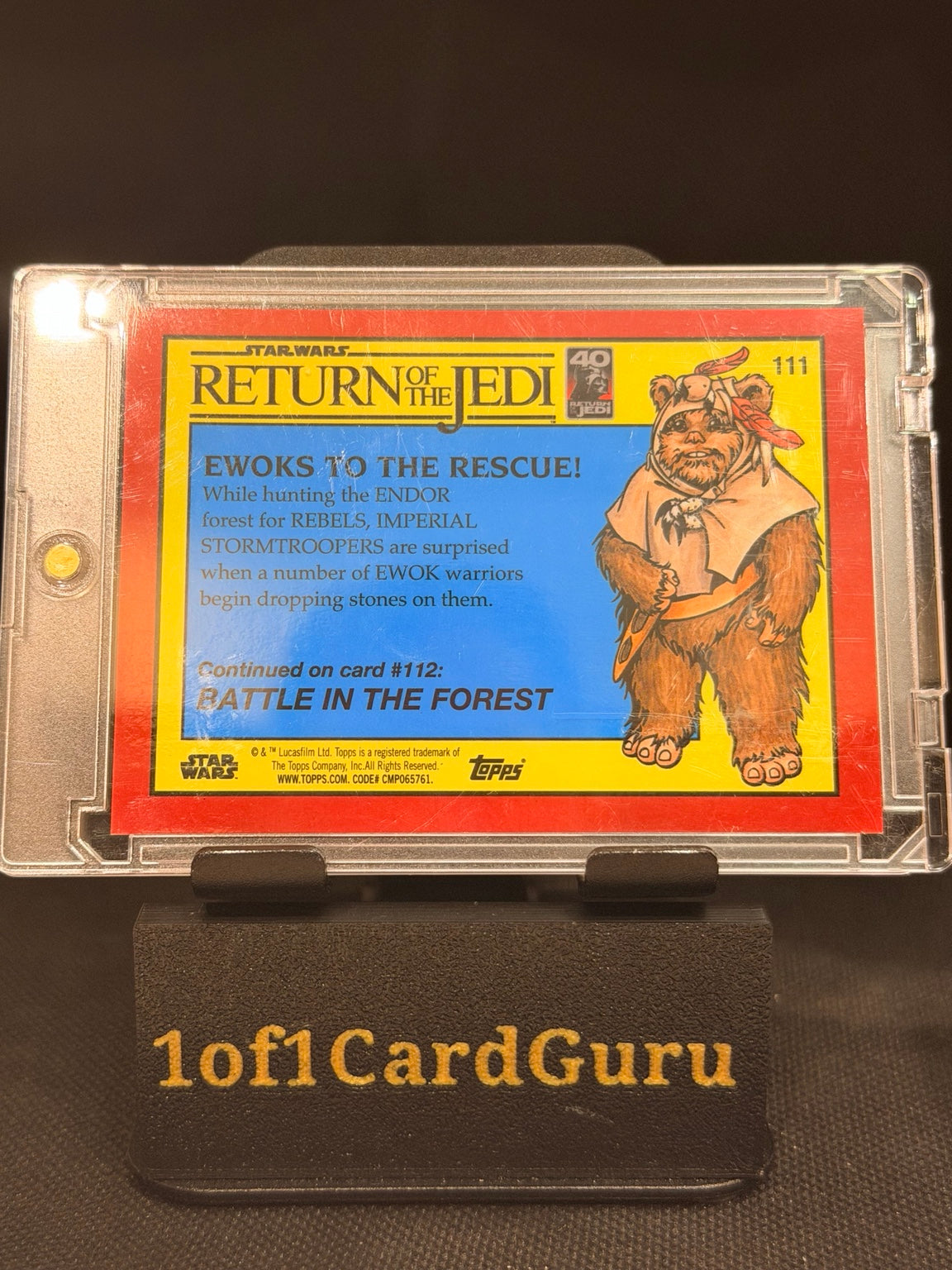 2023 Topps Chrome Sapphire Star Wars Return of the Jedi – Ewoks to the Rescue! Orange #111 05/25 — back