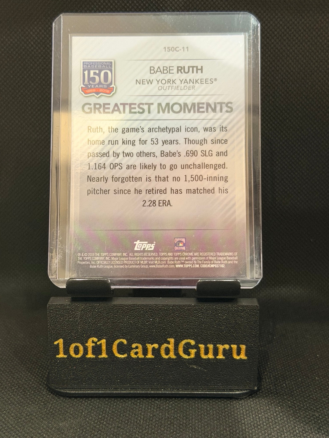 2019 Topps Chrome Update Babe Ruth Greatest Moments #150C-11 — back
