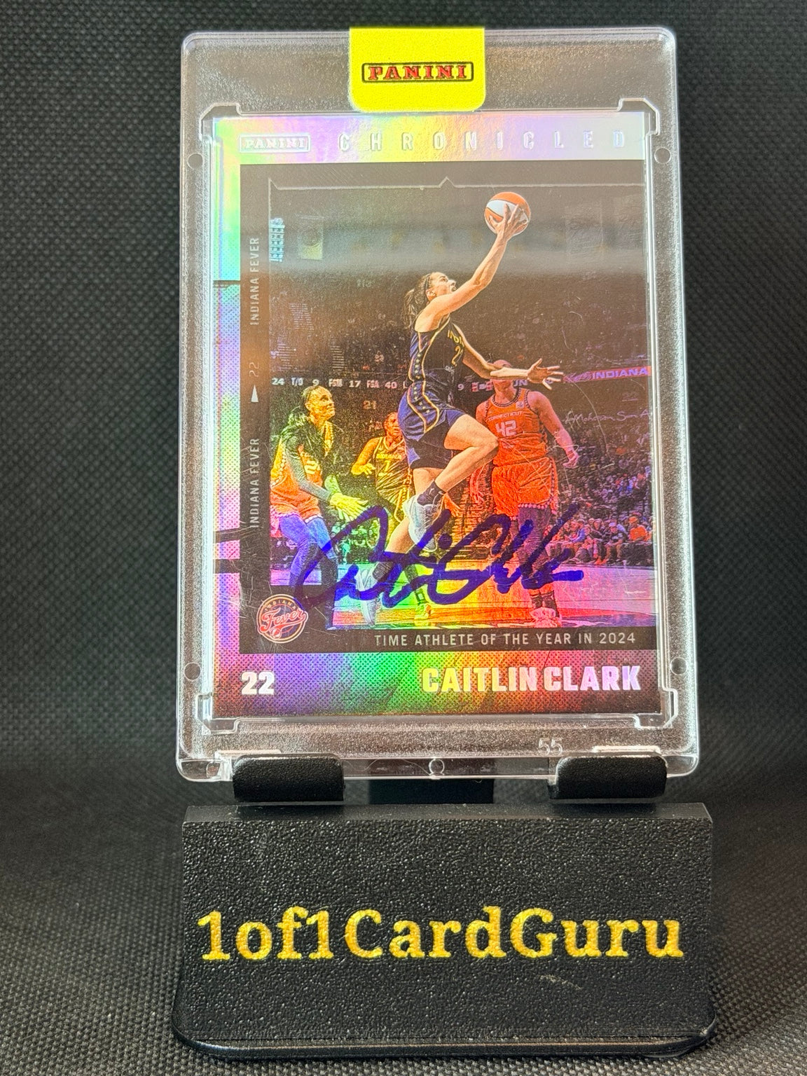 2025 Panini Caitlin Clark Chronicled Holo #18 In-Person Autograph — front