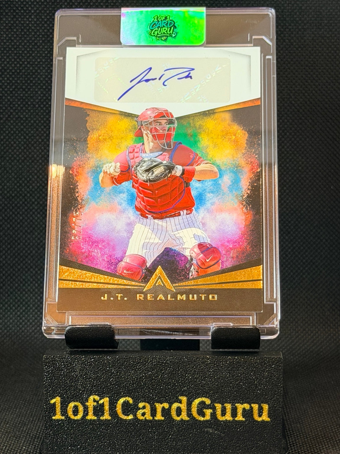2020 Panini Chronicles Ascension J.T. Realmuto Gold Autograph /75 #AA-JR — front