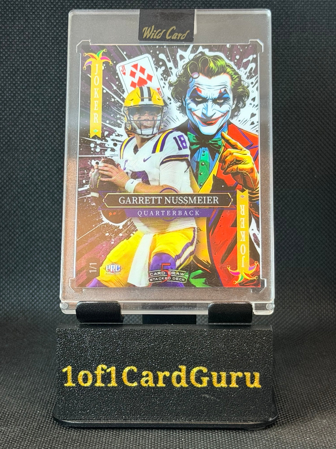 2025 Wild Card 5 Card Draw Stacked Deck Garrett Nussmeier Joker 1/1 — front