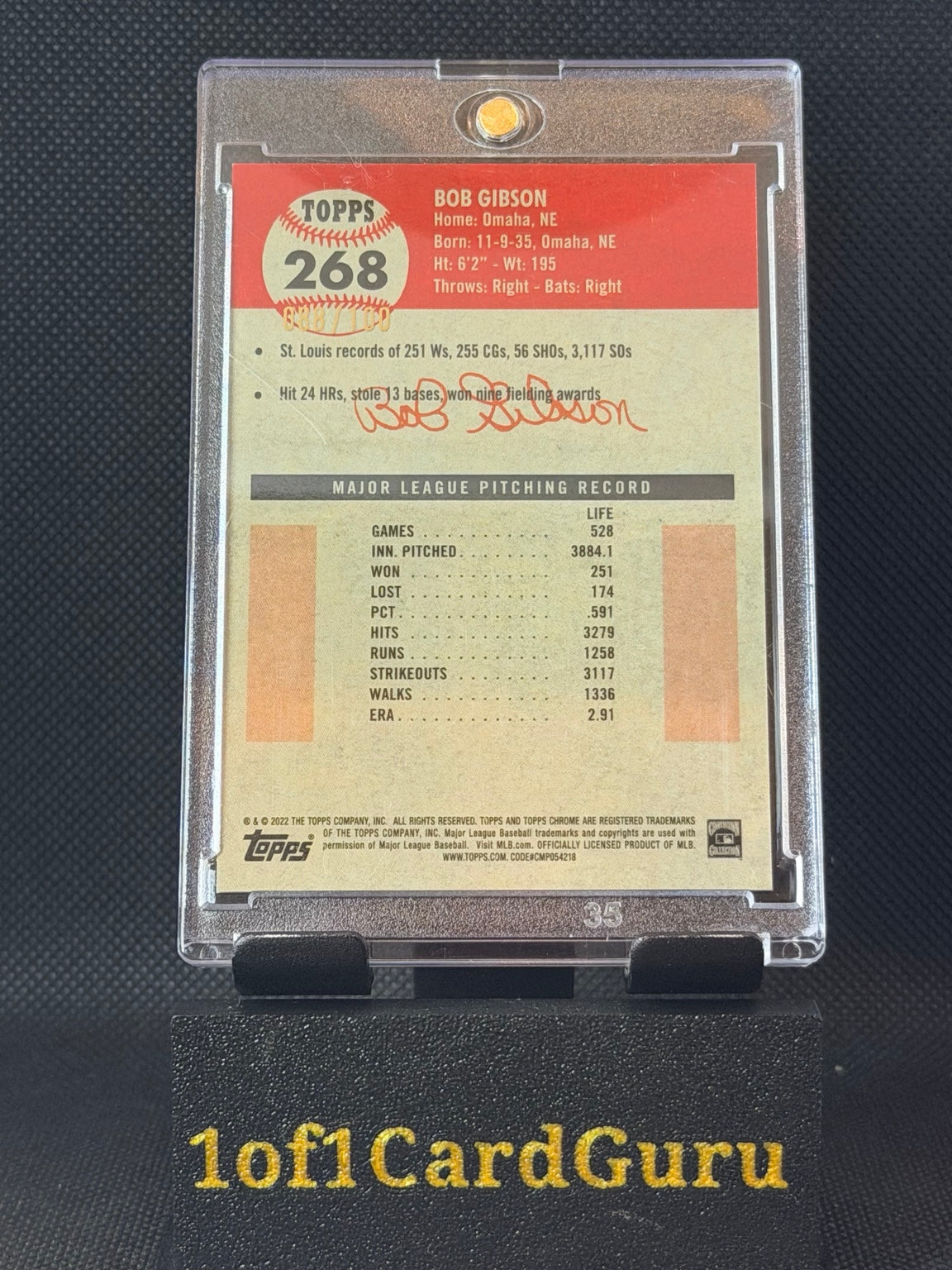 Back of trading card
