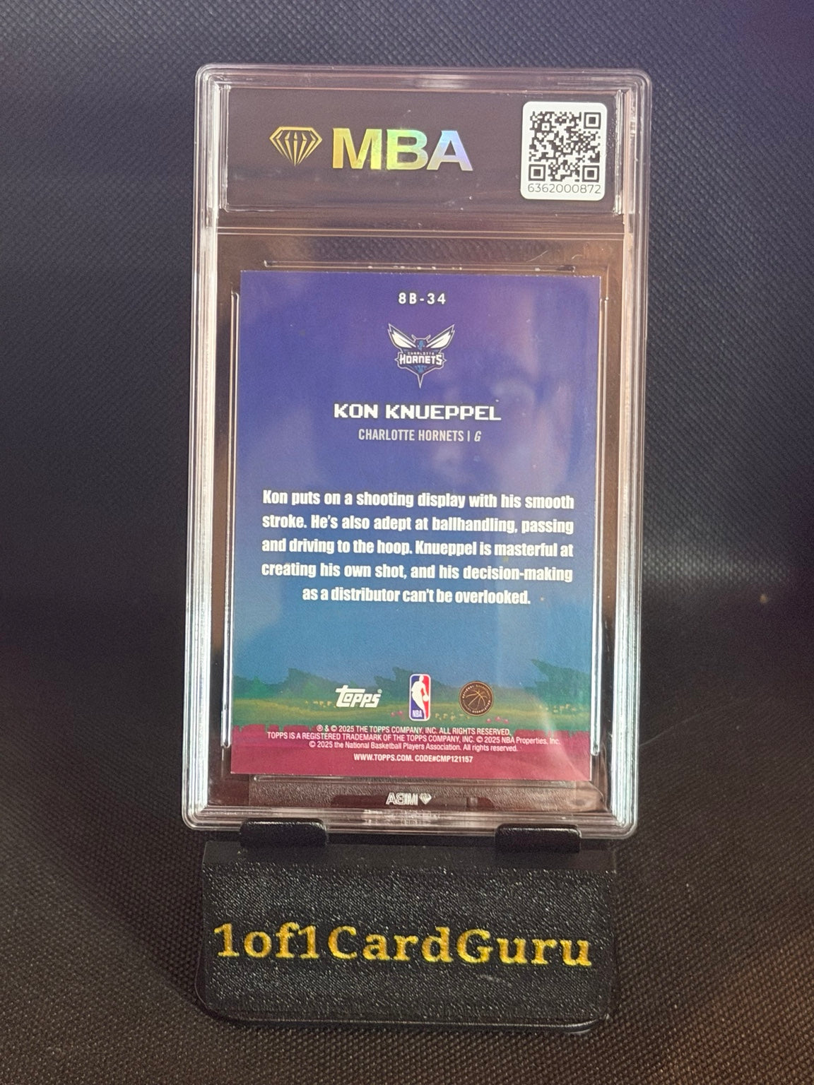 2025-26 Topps 8-Bit Ballers Kon Knueppel #8B-34 RC MBA 8 back