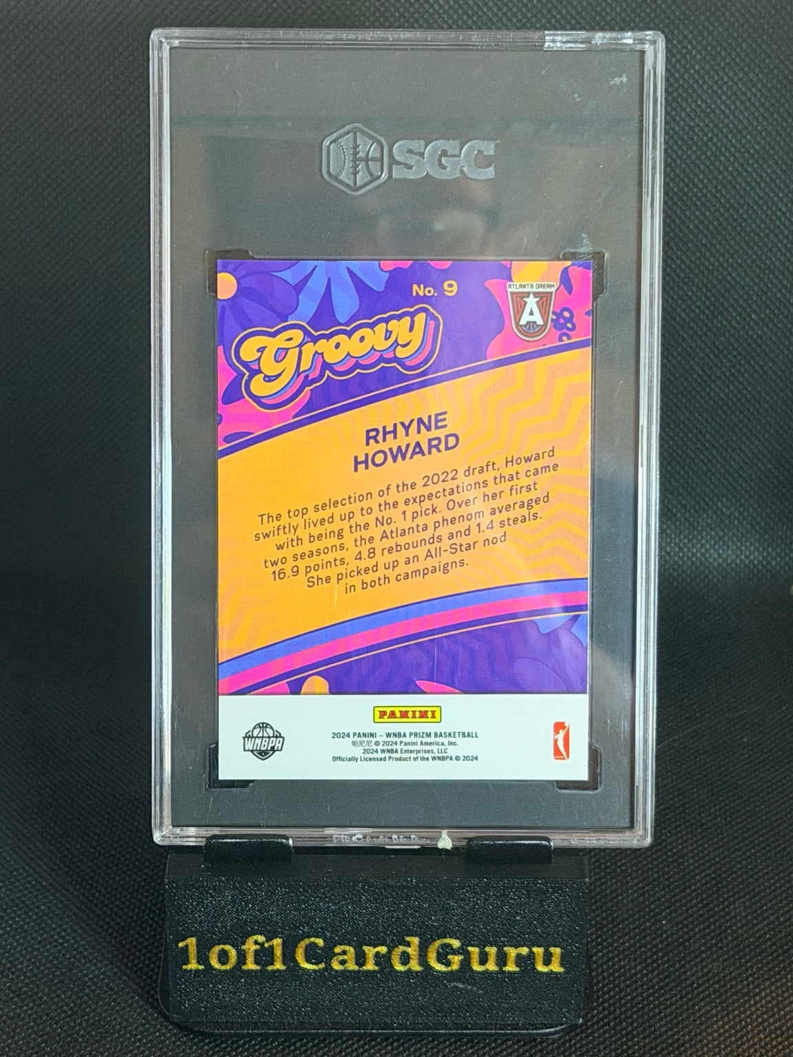 2024 Panini Prizm WNBA Groovy Rhyne Howard #9 SGC 8 back